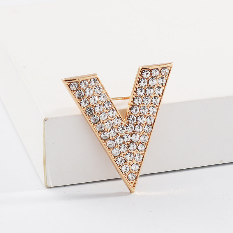 Korean V-Shaped Brooch for Women Corsage Collar Pin 5pcs - Lots of Buttons