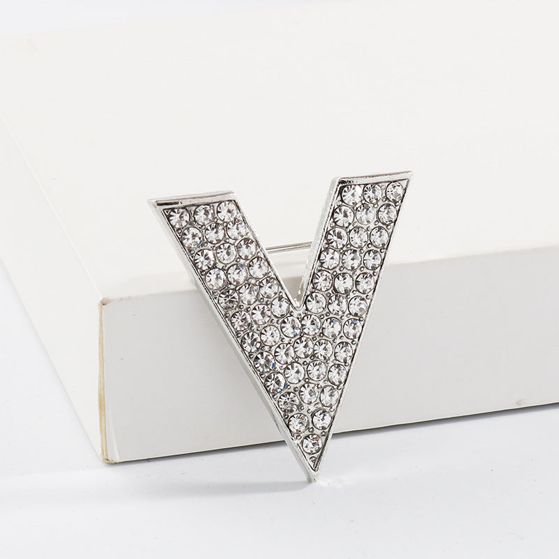 Korean V-Shaped Brooch for Women Corsage Collar Pin 5pcs - Lots of Buttons