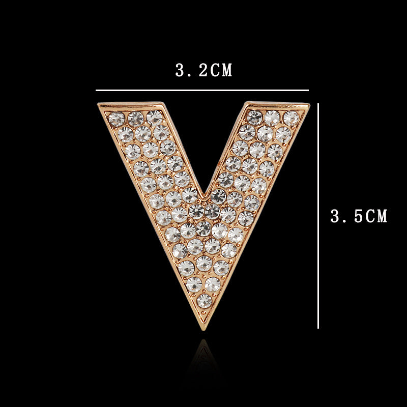 Korean V-Shaped Brooch for Women Corsage Collar Pin 5pcs - Lots of Buttons