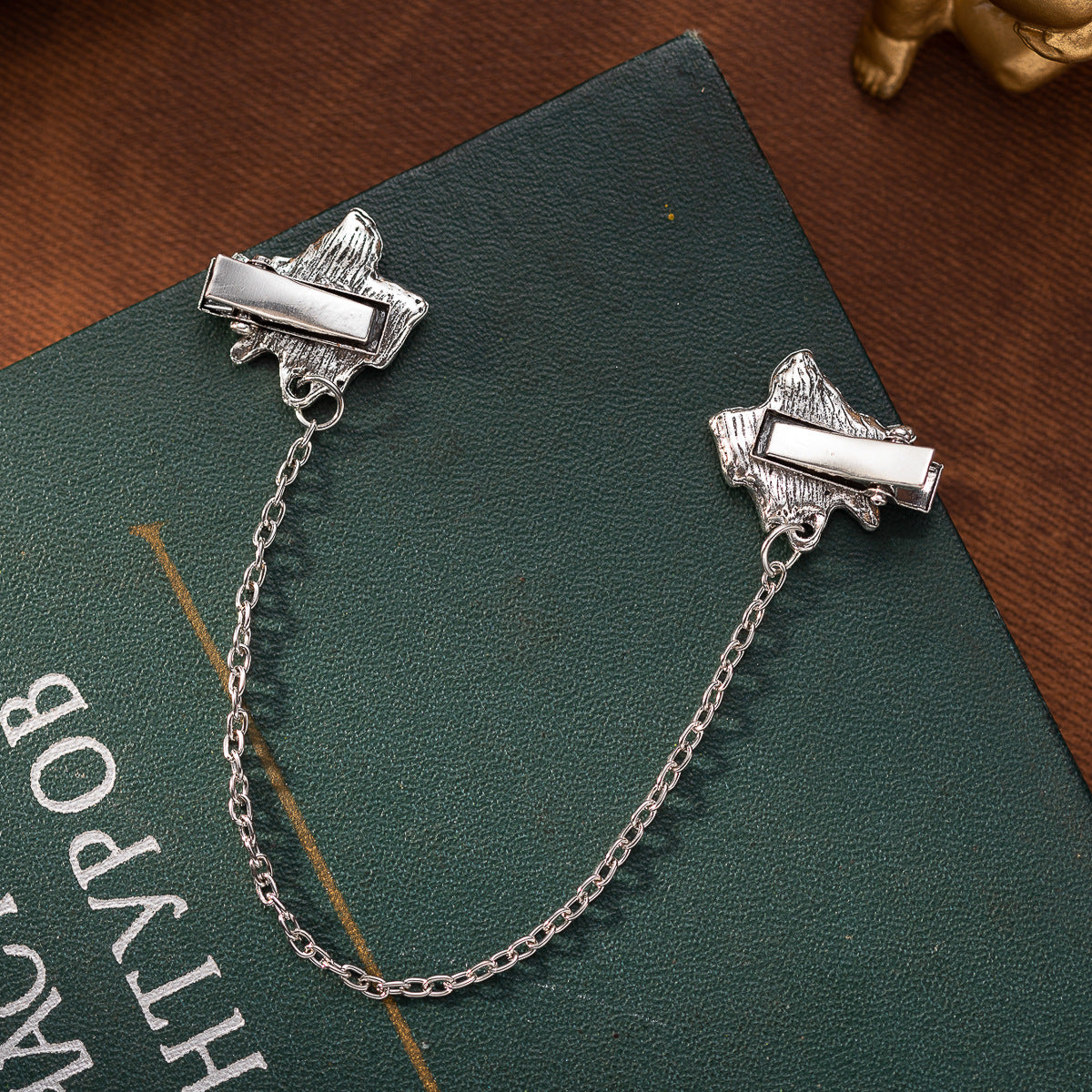 Fashion Oil-Dripping Rose Collar Clip with Chain 3pcs - Lots of Buttons
