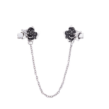 Fashion Oil-Dripping Rose Collar Clip with Chain 3pcs