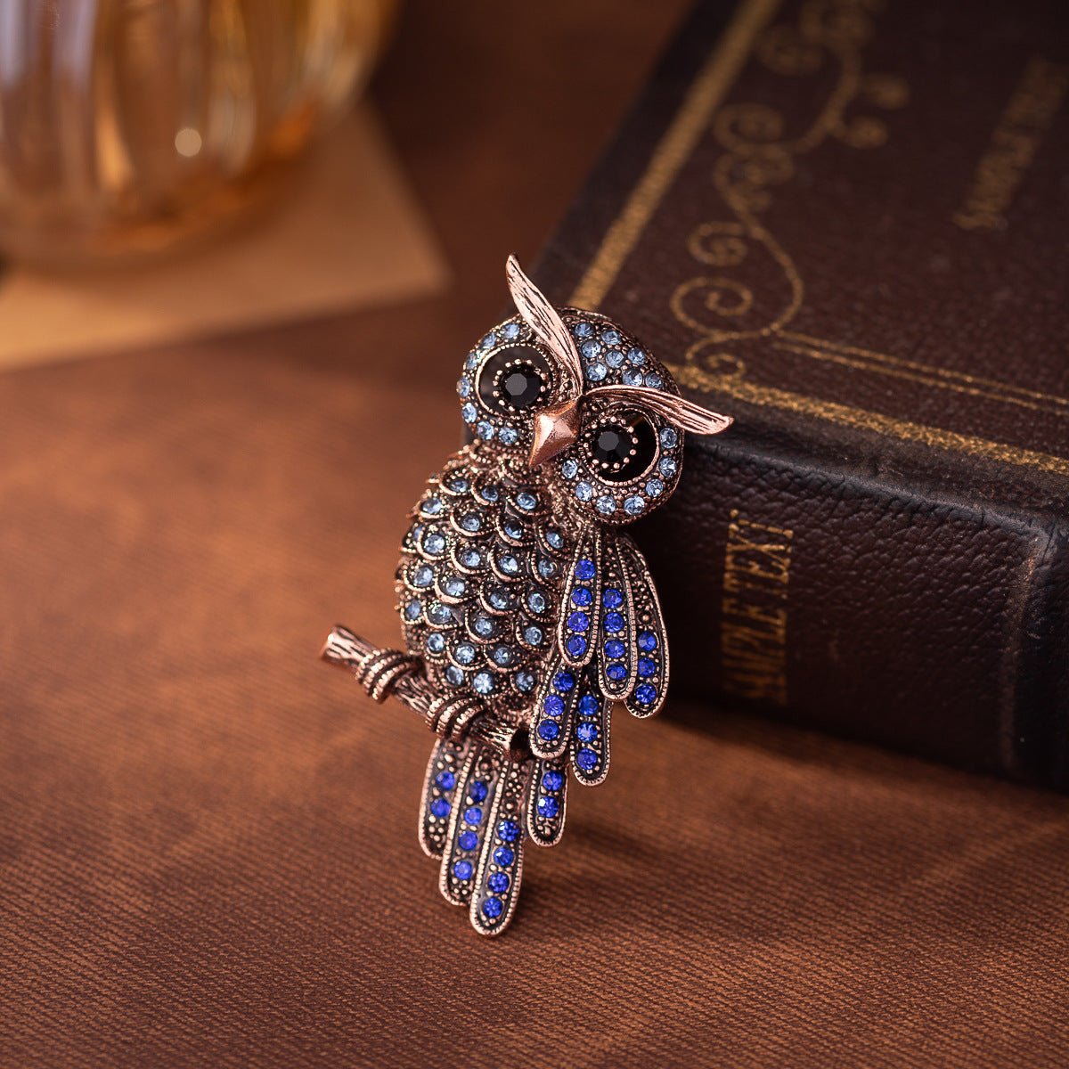 New High-End Blue Owl Brooch for Women - Scarf Decoration 5pcs - Lots of Buttons