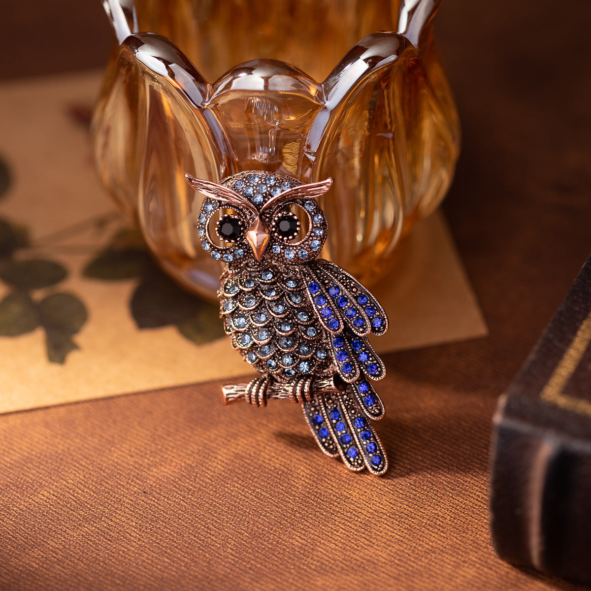 New High-End Blue Owl Brooch for Women - Scarf Decoration 5pcs - Lots of Buttons
