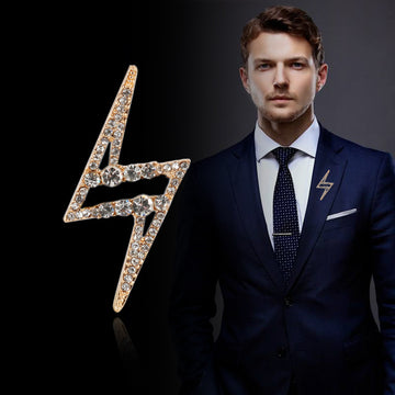 “Z” Lightning-Shaped Diamond-Inlaid Men's Brooch 4pcs - Lots of Buttons