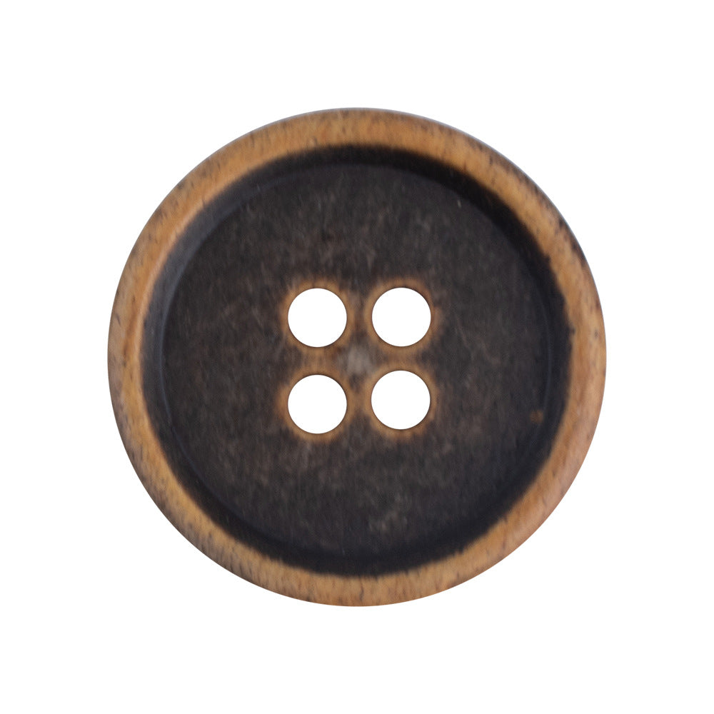 15/18/20mm kulaté 4 dírkové vintage stářené hnědé knoflíky z kravské kosti pro džínové bundy 10 kusů