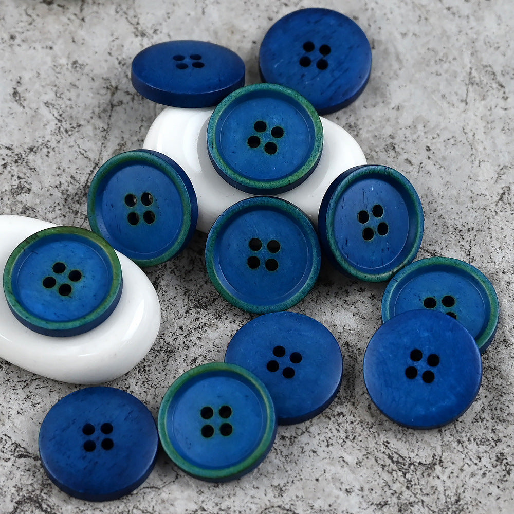 15 - 25mm Kulaté 4 Dírové Vintage Čínský Styl Knoflíky z Kravské Kosti 10KS