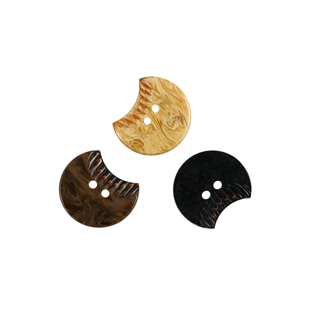 Knoflíky z pryskyřice ve tvaru půlměsíce Malý ďábel Emoji 2 dírky pro svetr kabát 30 ks
