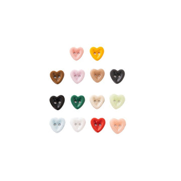 12mm Children Colorful Heart 2 Hole Ceramic Buttons,70 Pack - Lots of Buttons
