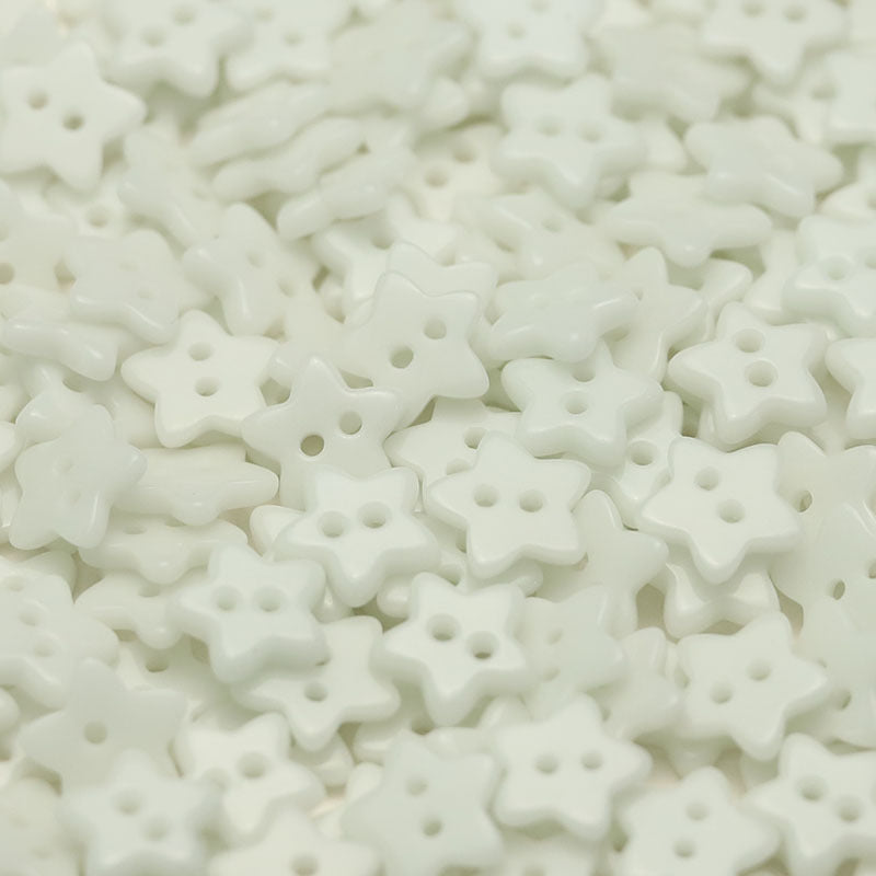 12mm femkantede stjerne keramiske 2-huls knapper 55 pakke (11 farver)
