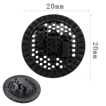 20mm Gunmetal Round Diamond Metal Shank Buttons 20pcs