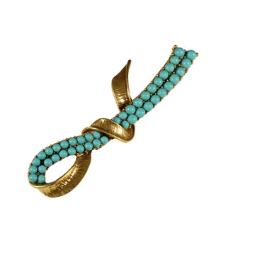 Geometrische Blaue Stein Vintage Metall Brosche