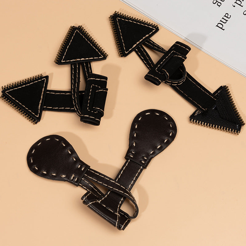 16/19.8cm Černé Tmavě Hnědé Kožené Našité Přepínací Knoflíky 4ks