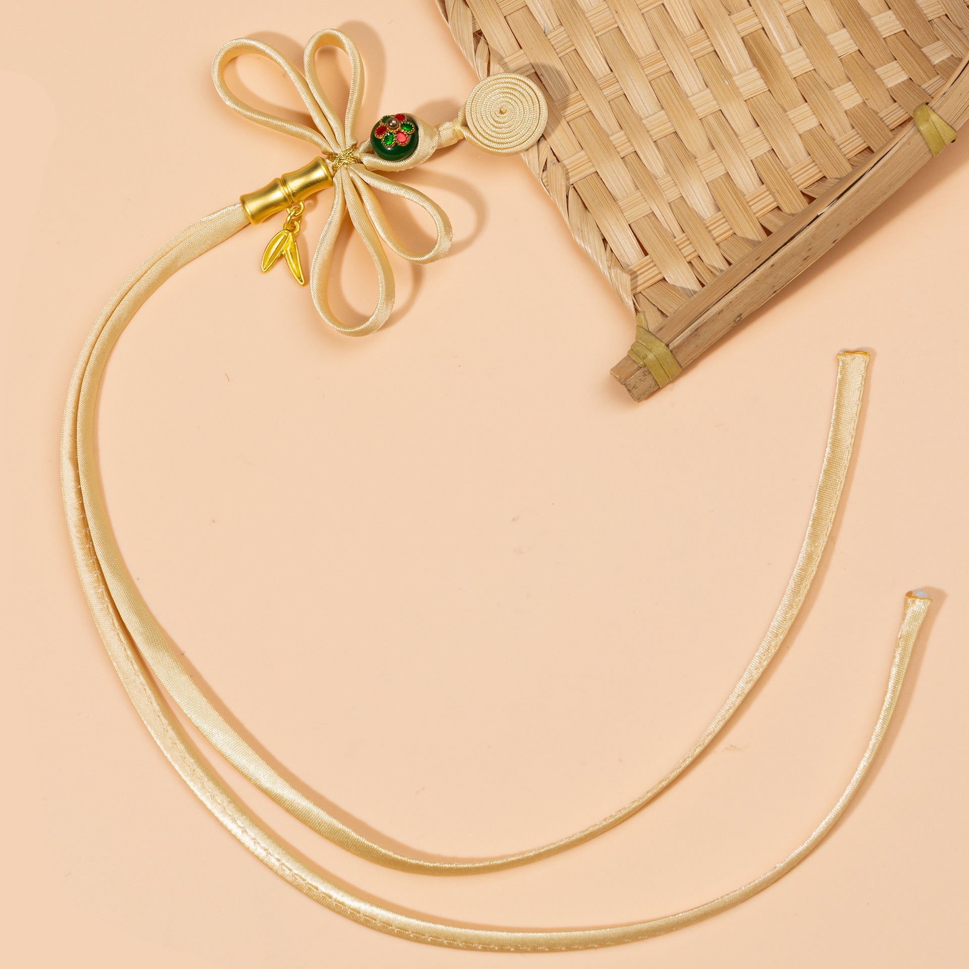 33cm/5cm Κινέζικα Cheongsam Hanfu Χειροποίητα Υφασμάτινα Κουμπιά Pankou 5 τεμ.