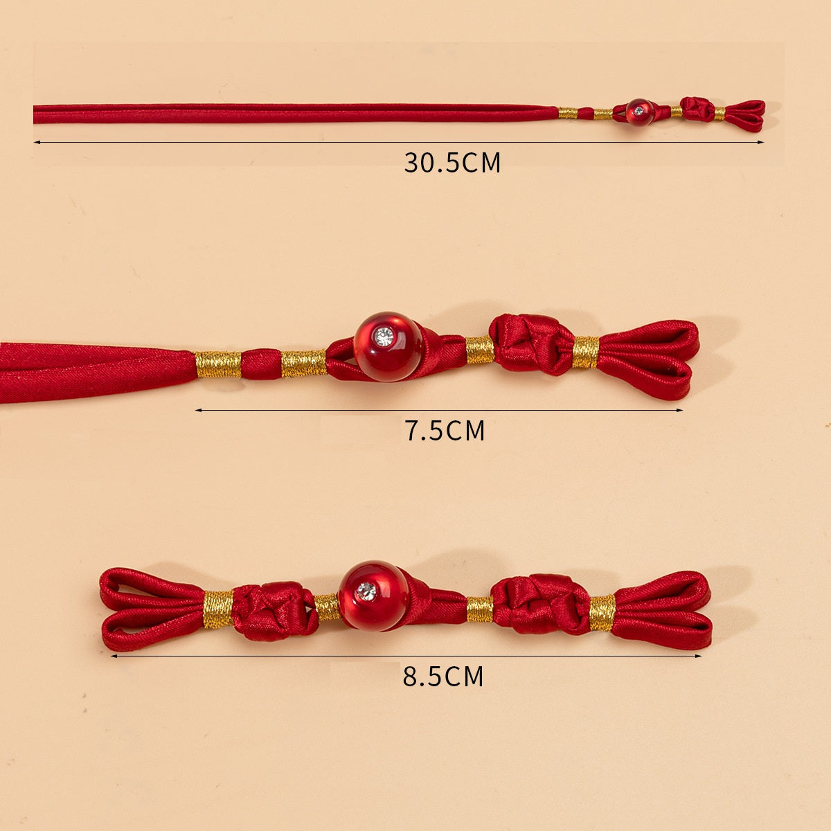 Čínské ručně vyráběné diamantové kamenné pletené knoflíky Cheongsam Pankou 6ks