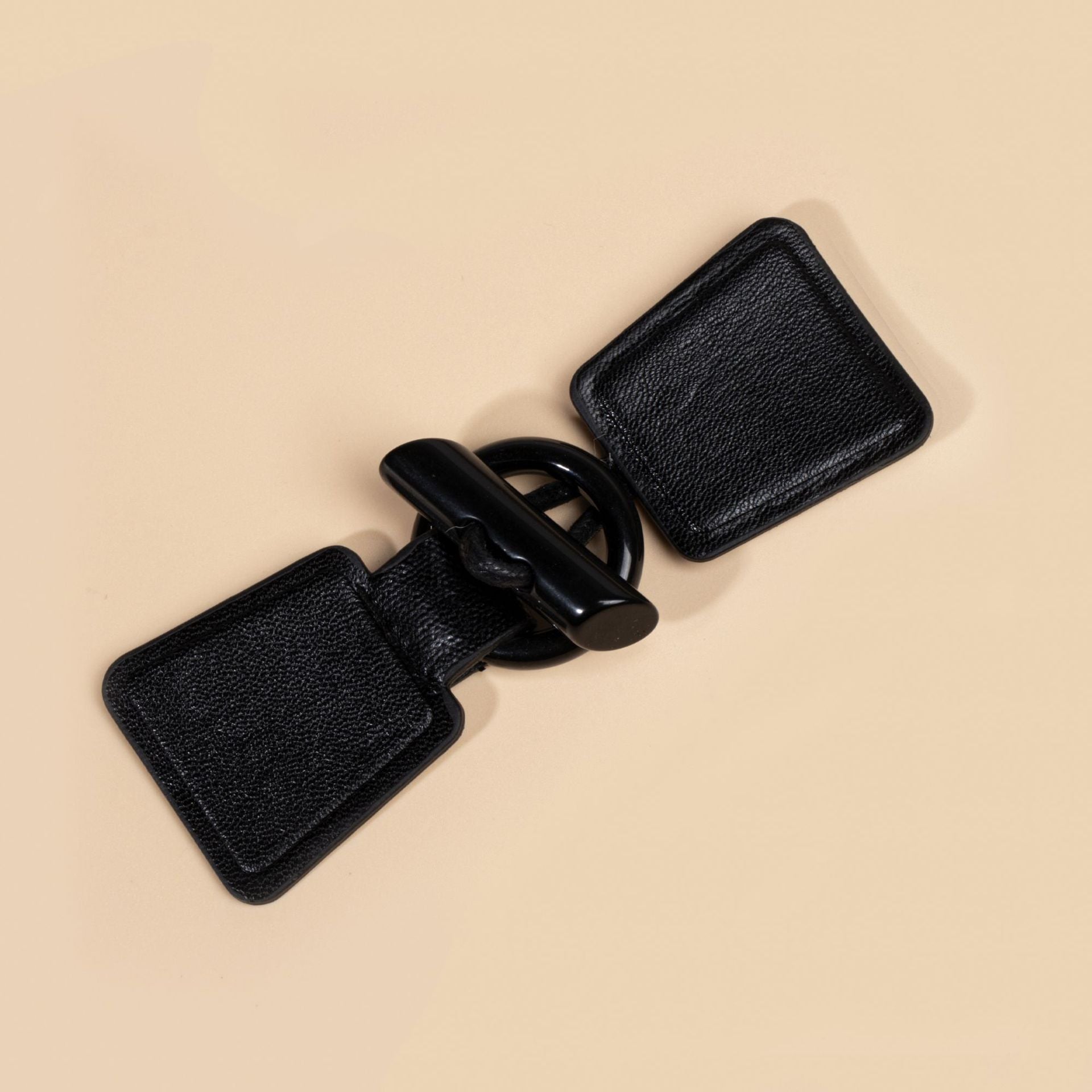 14cm Khaki Negru Burgund Piele Butoni de cusut cu cataramă din rășină 4 bucăți