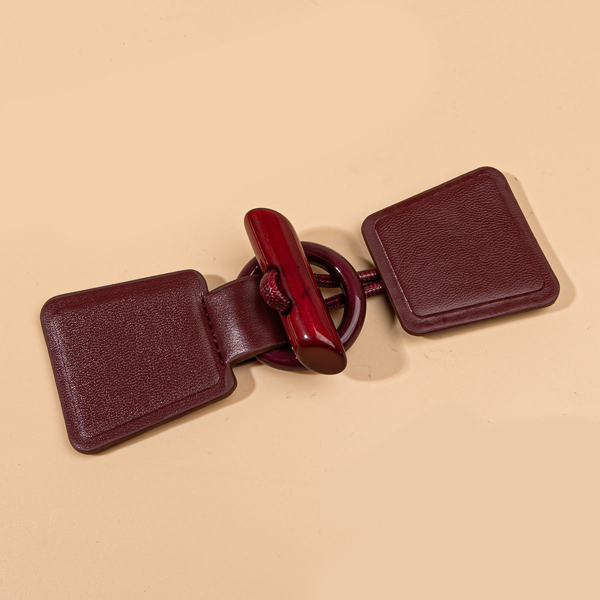 14cm Khaki Negru Burgund Piele Butoni de cusut cu cataramă din rășină 4 bucăți