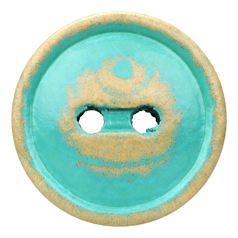12.5/15/18mm japonský styl vintage tyrkysové kulaté dřevěné knoflíky se 2 dírkami 30 ks