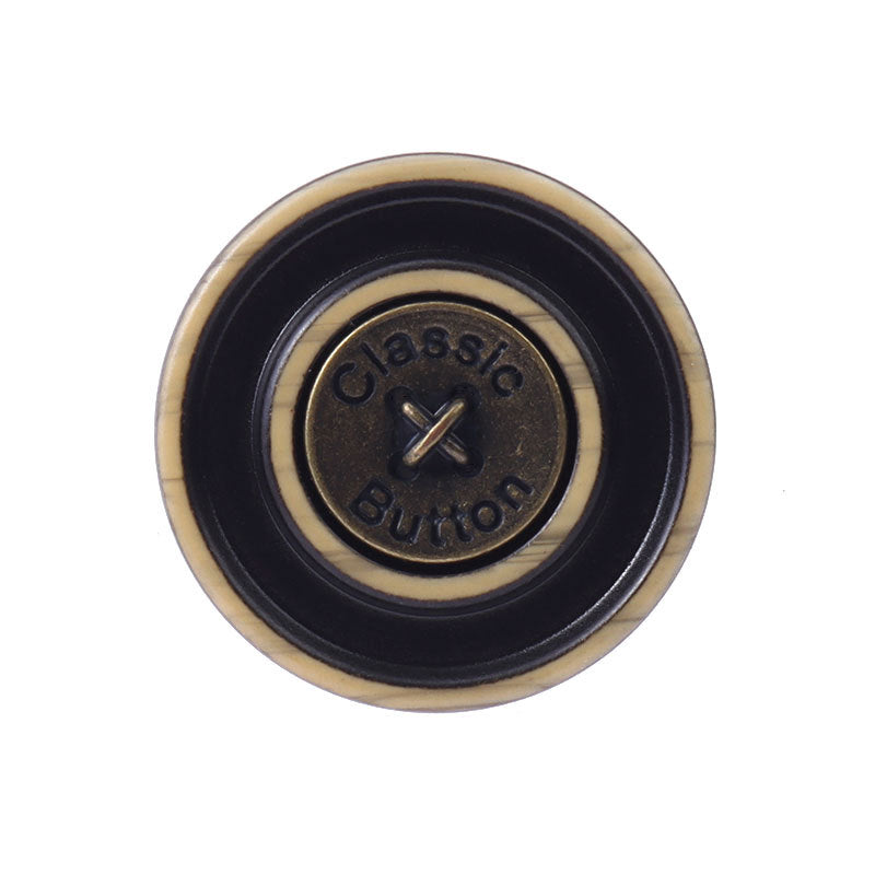 Κλασικά κουμπιά με μεταλλικό στέλεχος από ρητίνη σε μπρονζέ χρώμα για μάλλινα παλτά 12 τεμ.