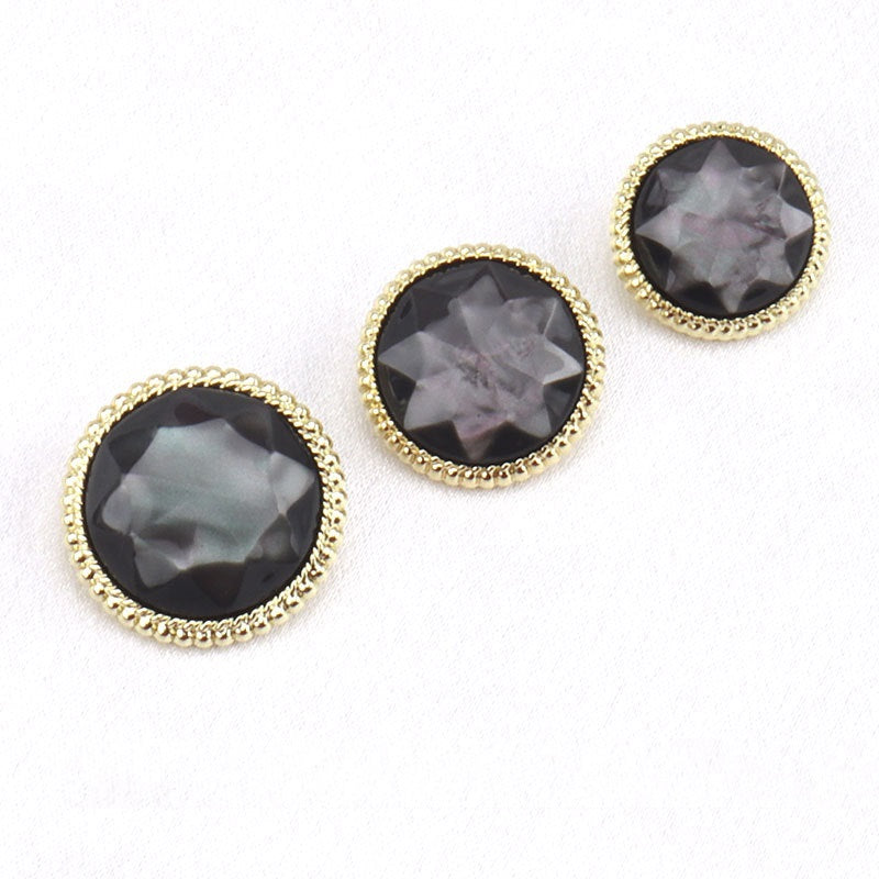 Must beež pruun ümmargune teemantlõikega vaigu sulamvarrega nööbid 15 pakis