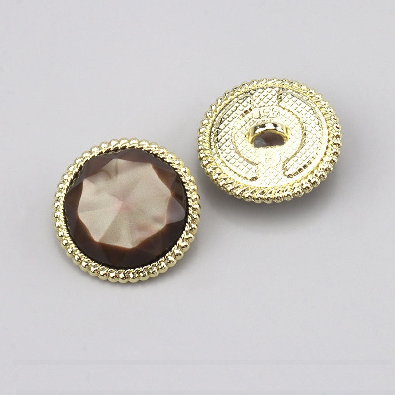 Must beež pruun ümmargune teemantlõikega vaigu sulamvarrega nööbid 15 pakis