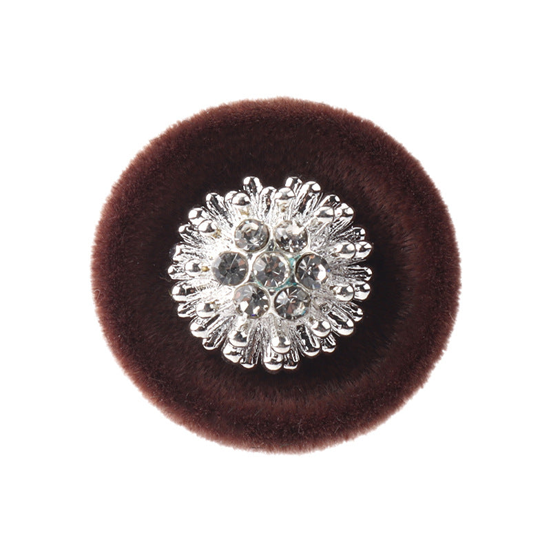 18mm černé hnědé zelené sametové kovové knoflíky s diamantovým dříkem 6ks