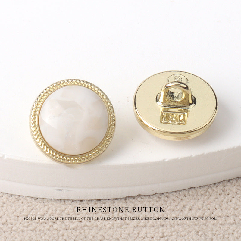 11mm Golden Metal Resin Pearl Luster Buttons for Women's Chiffon Shirts - Lots of Buttons