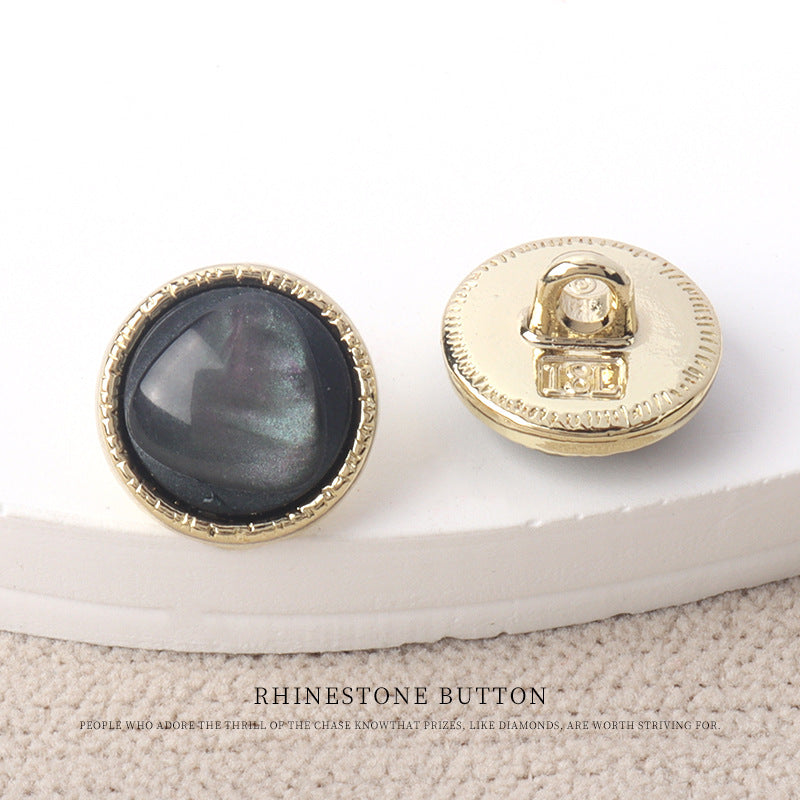 11mm Golden Metal Resin Pearl Luster Buttons for Women's Chiffon Shirts - Lots of Buttons
