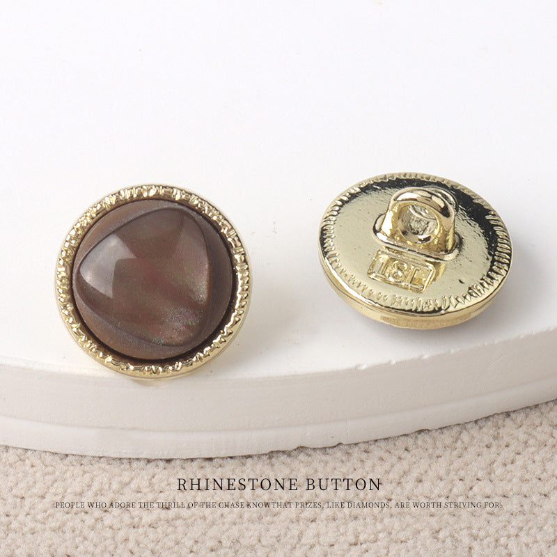 11mm Golden Metal Resin Pearl Luster Buttons for Women's Chiffon Shirts - Lots of Buttons