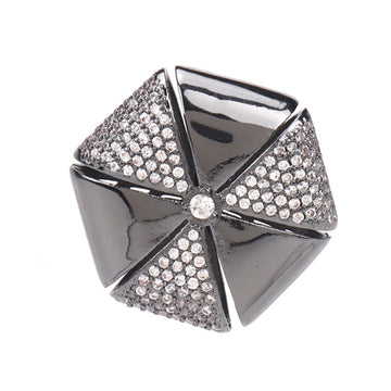Boutons en diamant creux en cuivre noir canon pour manteaux en fourrure vestes 2pcs