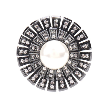 Bouton en cuivre avec perle en zircon gunmetal de 1 pouce pour manteaux en laine, 2 pièces
