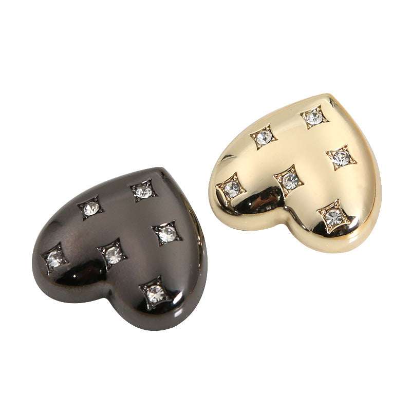 30mm dugmad s rhinestones u obliku srca za ženske balonere 12 komada
