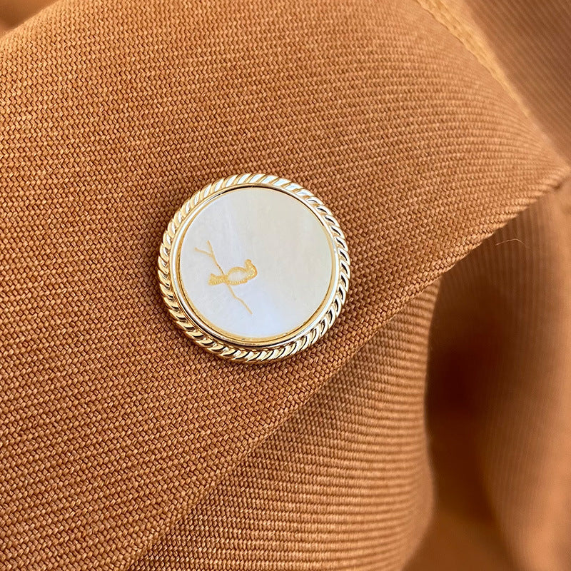 Čierne Hnedé Béžové Tlačidlá s Motívom Vtáka, Okrúhly Tŕň, Zlatá/Strieborná Kovová Základňa, 15 Kusov Balík