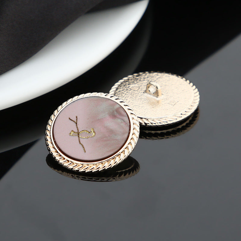 Čierne Hnedé Béžové Tlačidlá s Motívom Vtáka, Okrúhly Tŕň, Zlatá/Strieborná Kovová Základňa, 15 Kusov Balík