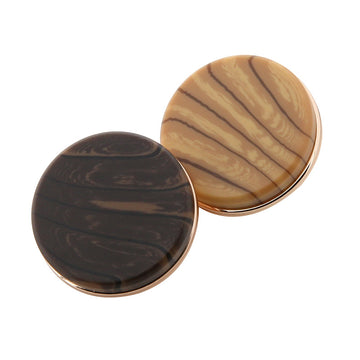 Boutons ronds en résine avec tige en métal, couleur café, beige, marron, noir, paquet de 20