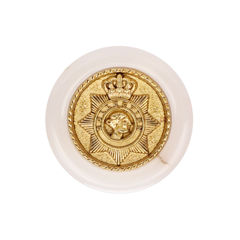 Čierne hnedé vintage korunkové hviezdicové okrúhle gombíky z živice s kovovým nožičkou 12 ks