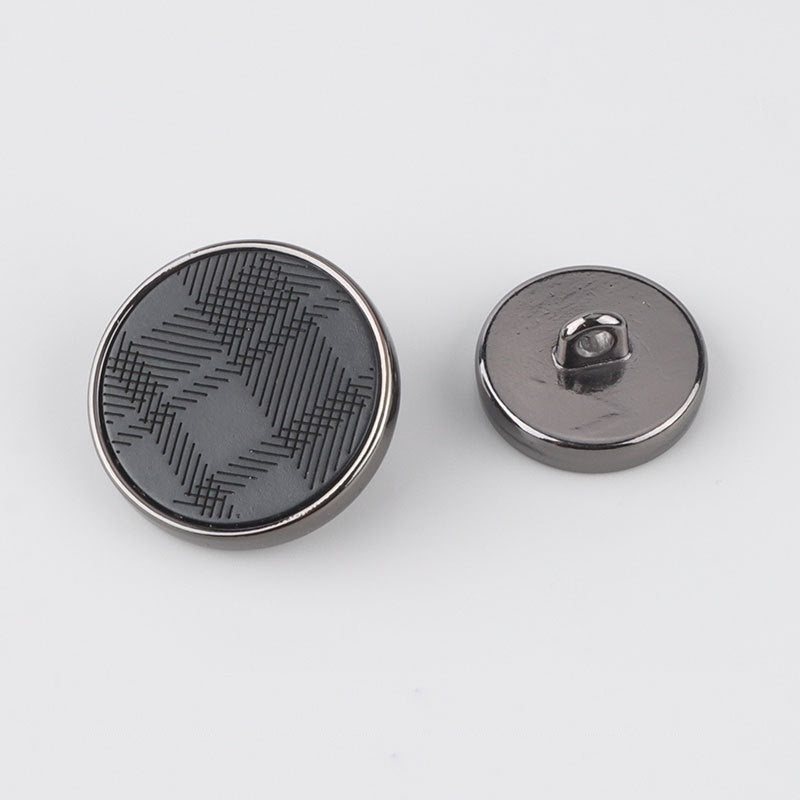 Kulaté laserem gravírované pryskyřičné kovové knoflíky na stopce pro vlněné svrchní oblečení 12 ks