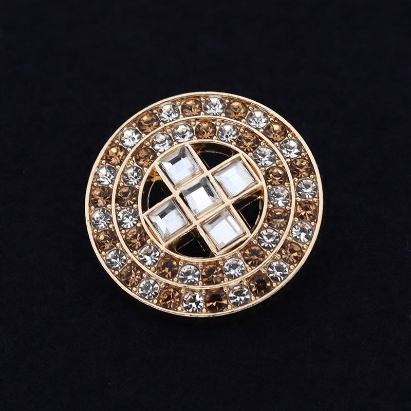 23mm Rotund Exquisite Metal Cristal Stras Butoane pentru Palton cu Picior 10 bucăți