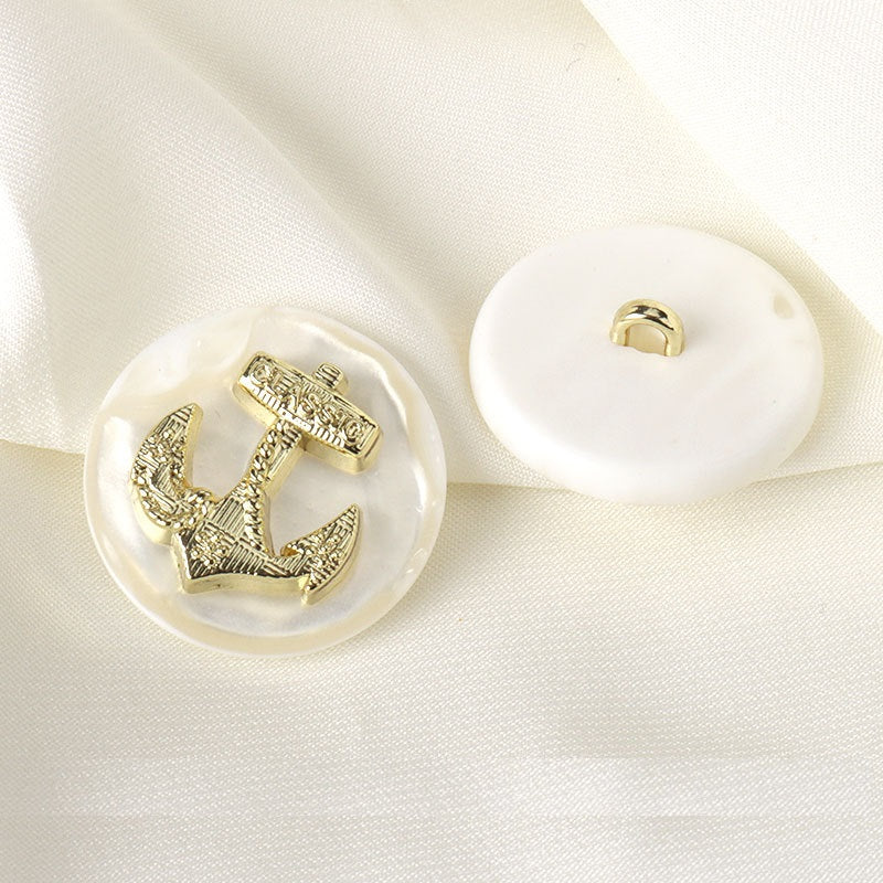 Britský štýl gombíky z živicovej zliatiny s kotvou na módne vrchné oblečenie 12 ks
