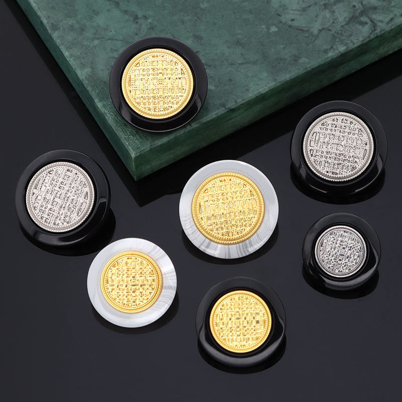 18/20/23mm Biele Čierne Zlaté Kovové Živicové Tlačidlá s Nôžkou 15 Kusov