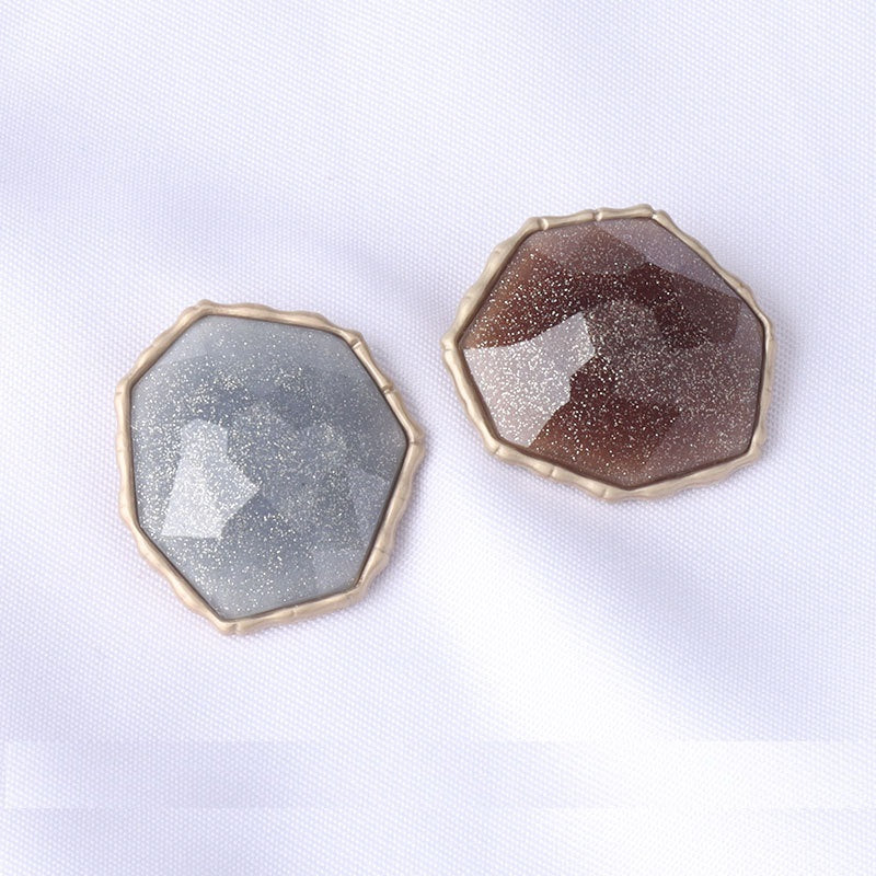 Fransk stil vintage brune blå knapper til frakker og sweatere 15 stk.