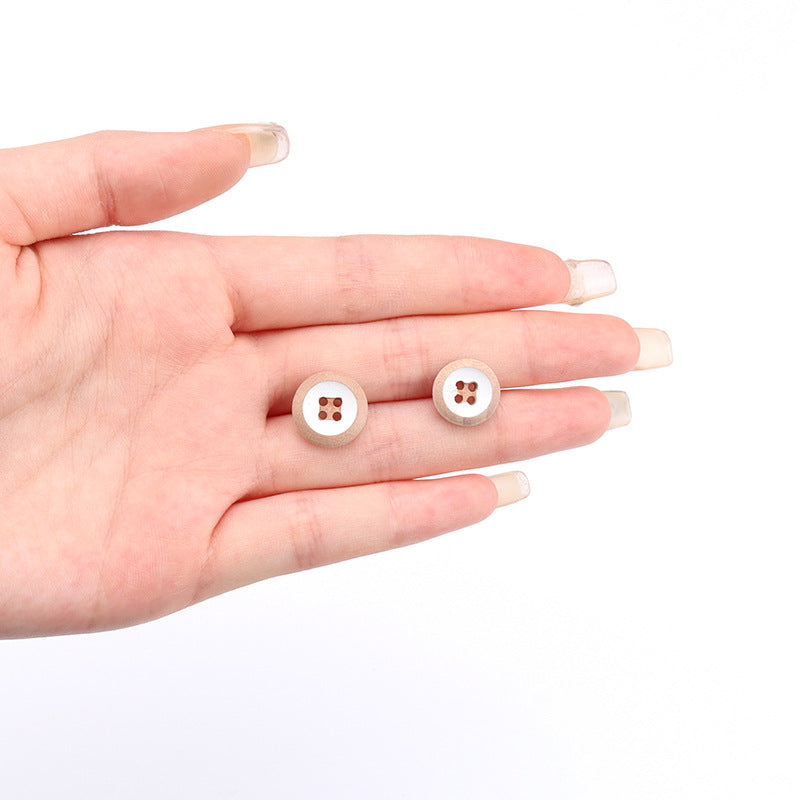 12.5mm kulaté 4dírkové topolové dřevěné knoflíky s žlutou a bílou barvou 70 ks