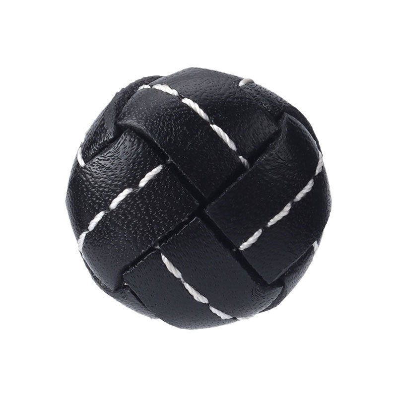 Nasturi pentru palton de fotbal din piele naturală cusută manual, negri, set de 5 bucăți