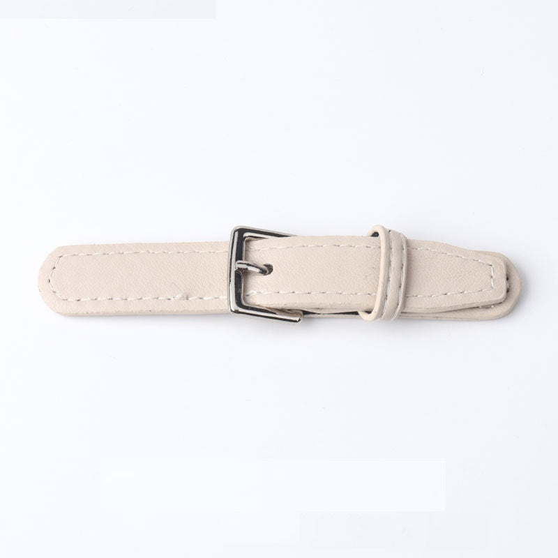 Palton din piele neagră bej kaki de 100mm cu cataramă cusută pentru croitorie