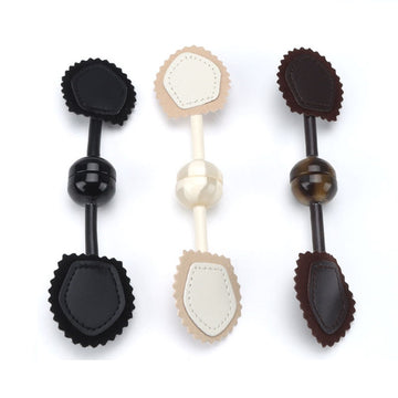 190mm Fibbia in Pelle Beige Nera Marrone con Bottoni a Scatto in Resina 6pz