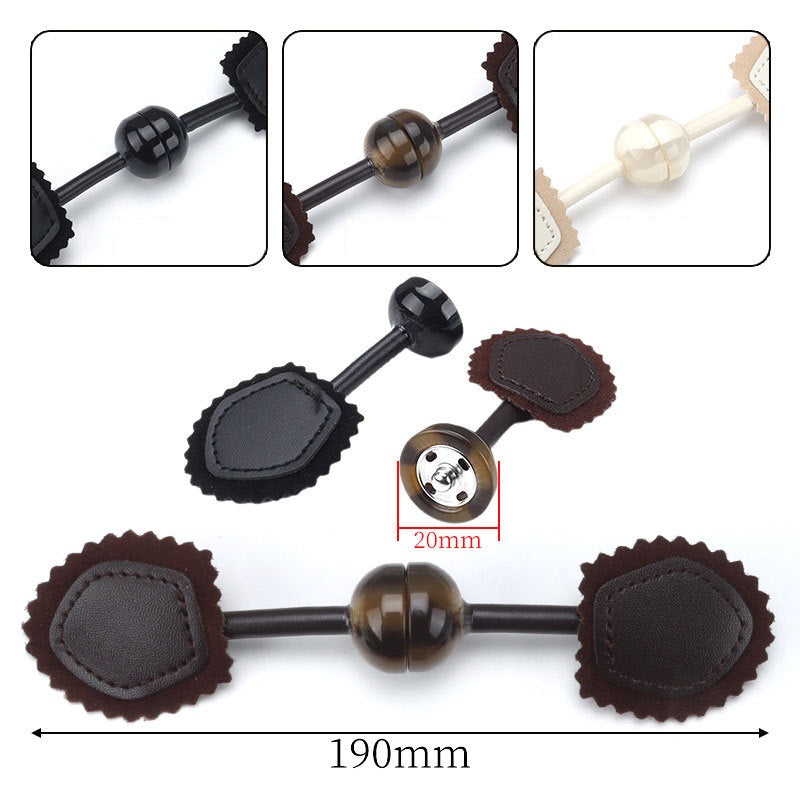 190mm bež crni smeđi kožni kopče s gumbima od smole 6 komada