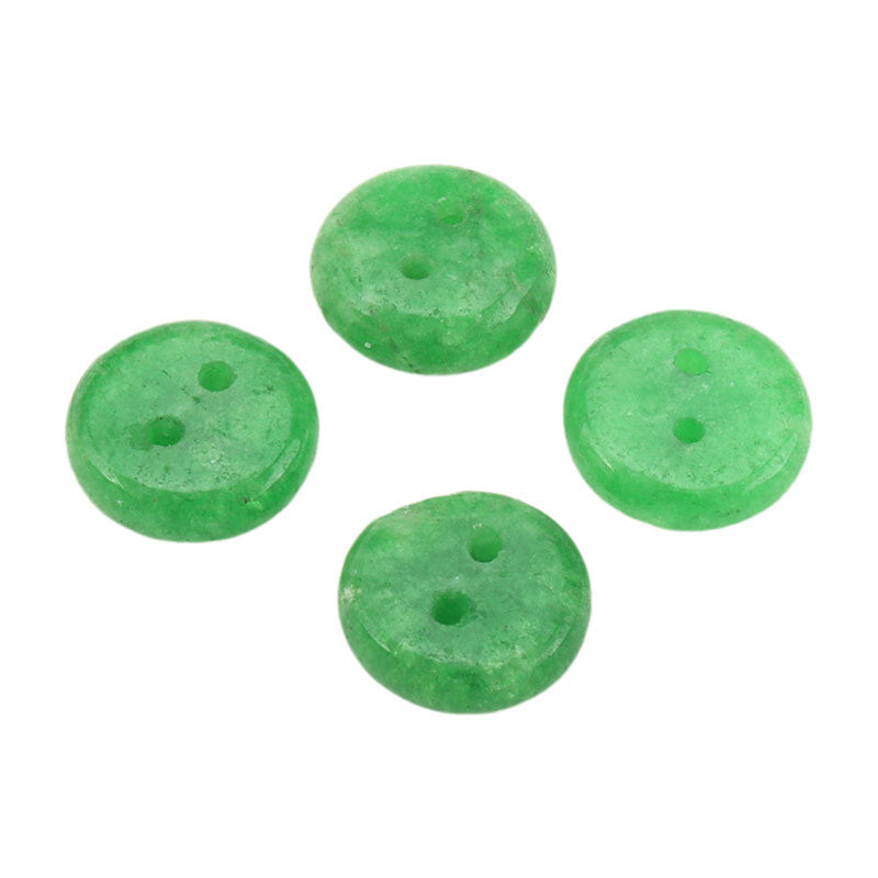 12mm Runde To Huls Smaragdgrøn Naturlige Jade Knapper til Hanfu Cheongsam 8stk