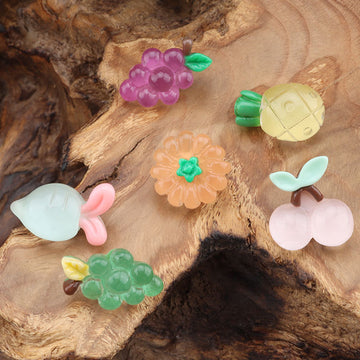 6 Styles Colorful Fruits Vegetables Plastic Buttons for Kids' Clothing 30 Pack - Lots of Buttons