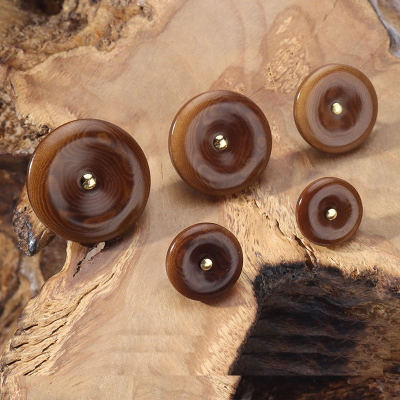 11.5-20mm Beige Black Brown Pink Corozo Buttons with Copper Shanks for Knitwear Shirts 12pcs