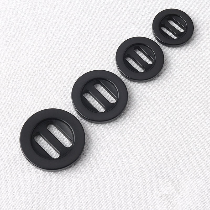 17.5-25mm Round White Black Double Groove Long Hole Natural Corozo Buttons