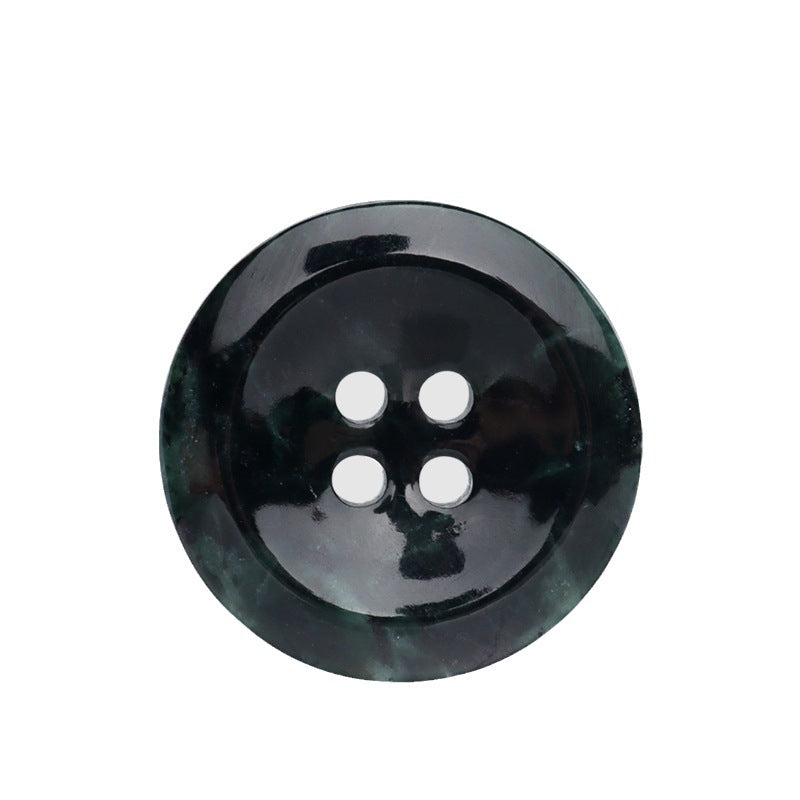 15/20mm Blank Mørkegrøn Runde Fire Huls Naturlige Xiuyan Jade Knapper 4stk